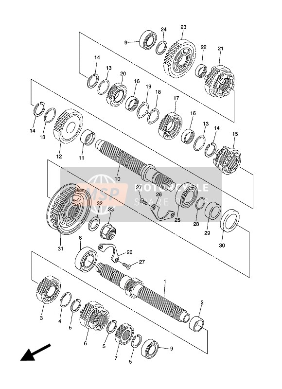 Yamaha XVS1300CU 2016 Transmission pour un 2016 Yamaha XVS1300CU