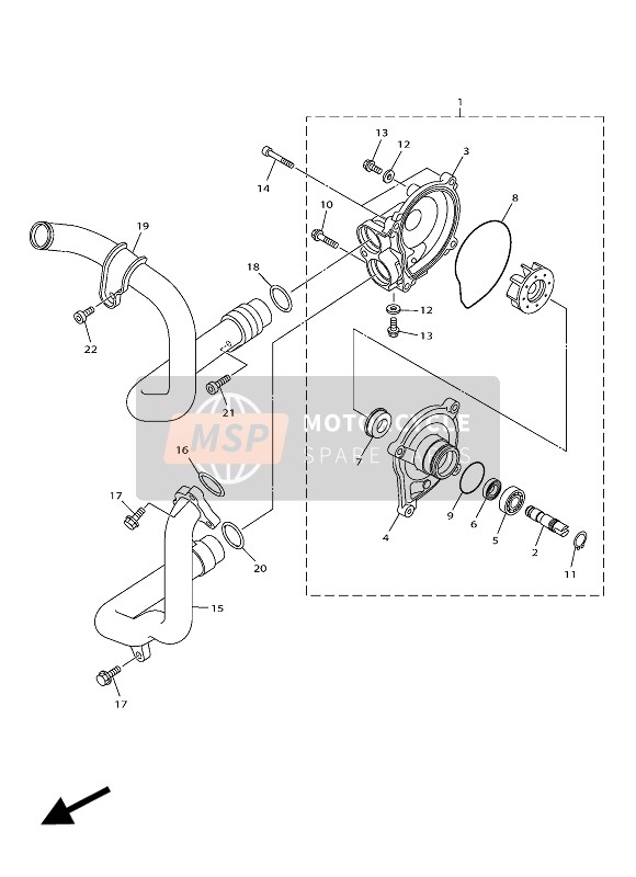 2CR124200200, Pompe A Eau Complet, Yamaha, 0