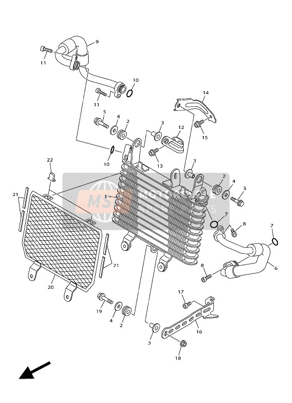 Yamaha YZF-R1 2016 Oil Cooler for a 2016 Yamaha YZF-R1