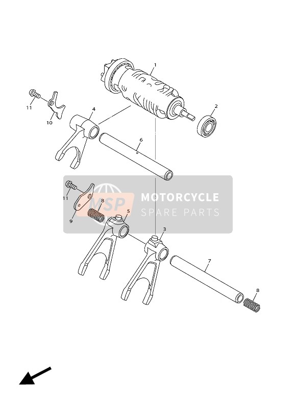 Yamaha YZF-R1 2016 Shift Cam & Fork for a 2016 Yamaha YZF-R1