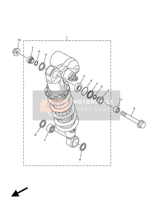 Yamaha YZF-R1 2016 Rear Suspension for a 2016 Yamaha YZF-R1