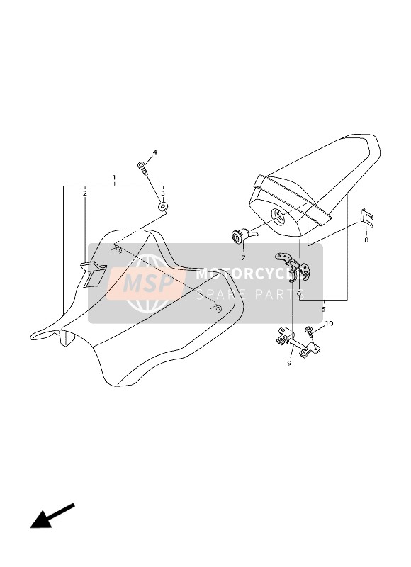 Yamaha YZF-R1 2016 Asiento para un 2016 Yamaha YZF-R1