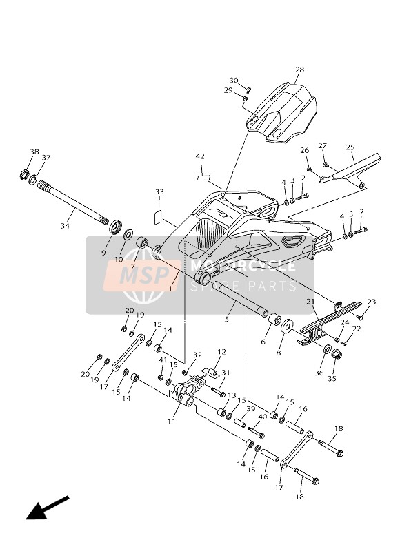 Yamaha YZF-R1M 2016 Rear Arm for a 2016 Yamaha YZF-R1M