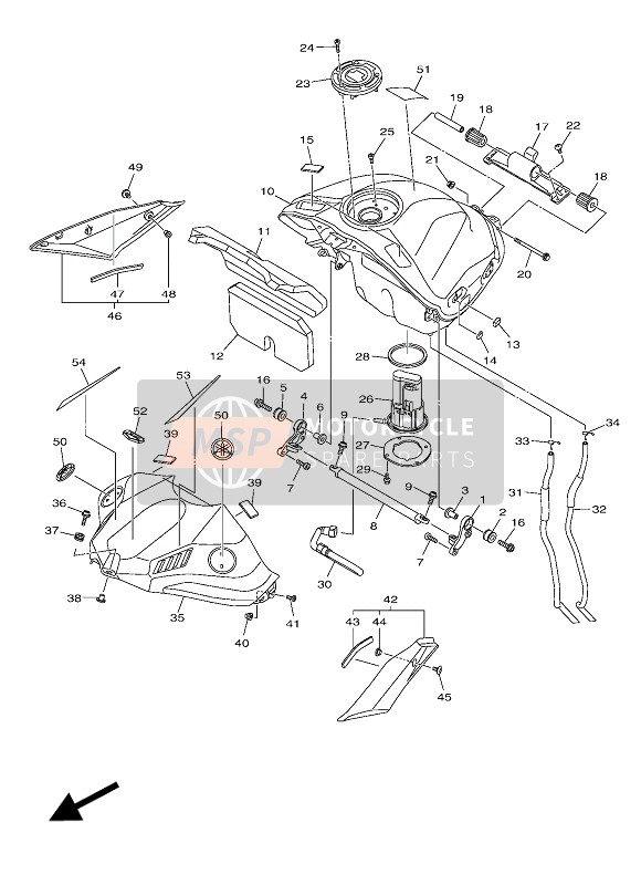 Yamaha YZF-R1M 2016 Serbatoio di carburante per un 2016 Yamaha YZF-R1M