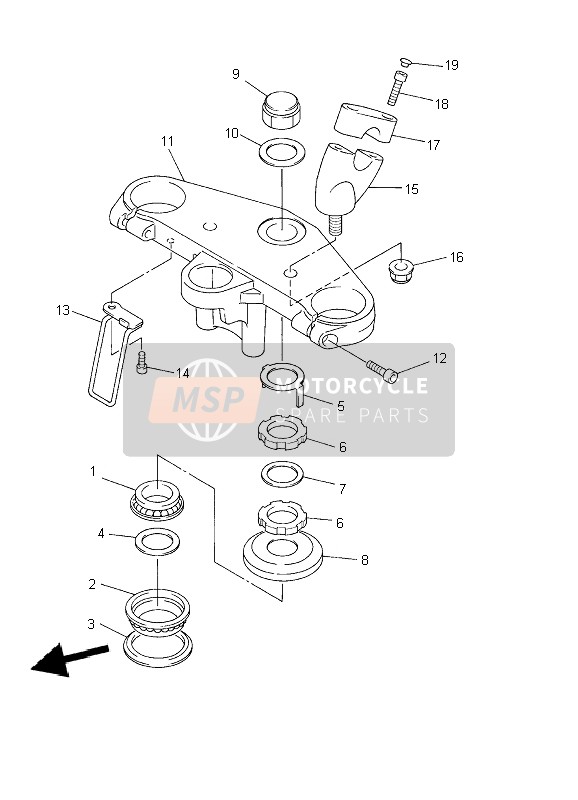 4H7234410198, Houder, Stuur Boven, Yamaha, 1