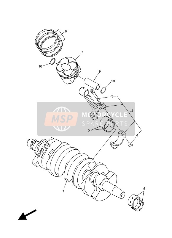 Yamaha YZF-R6 2016 Crankshaft & Piston for a 2016 Yamaha YZF-R6