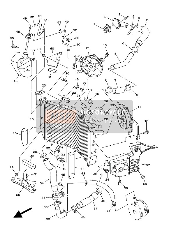 Yamaha YZF-R6 2016 Radiator & Slang voor een 2016 Yamaha YZF-R6