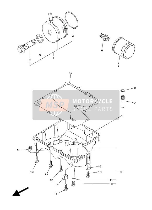 Yamaha YZF-R6 2016 Oliefilter voor een 2016 Yamaha YZF-R6