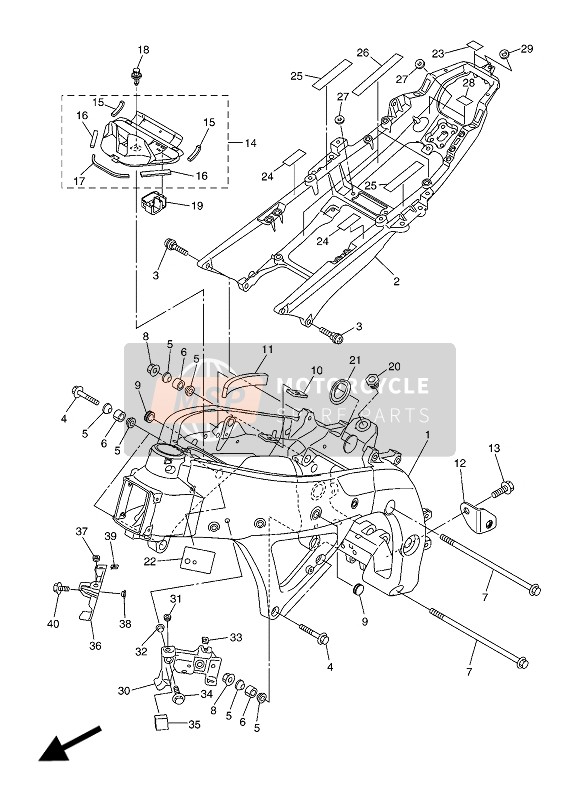 Yamaha YZF-R6 2016 Frame for a 2016 Yamaha YZF-R6