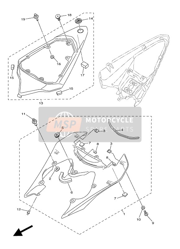 Yamaha YZF-R6 2016 Cubierta lateral para un 2016 Yamaha YZF-R6