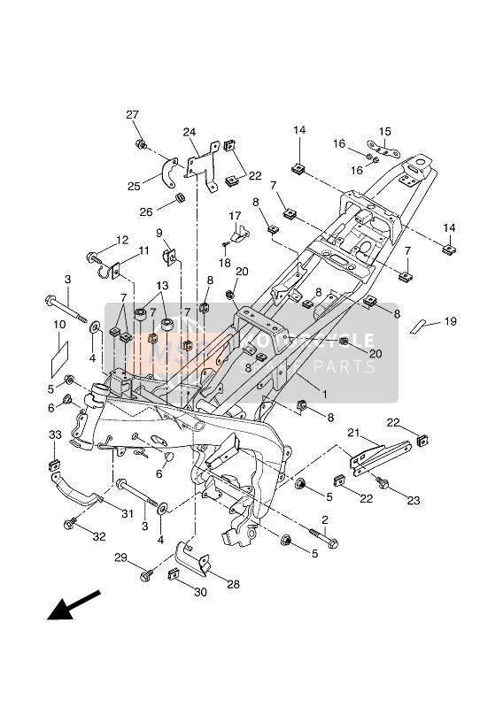 Yamaha YZF-R125 2016 Frame voor een 2016 Yamaha YZF-R125