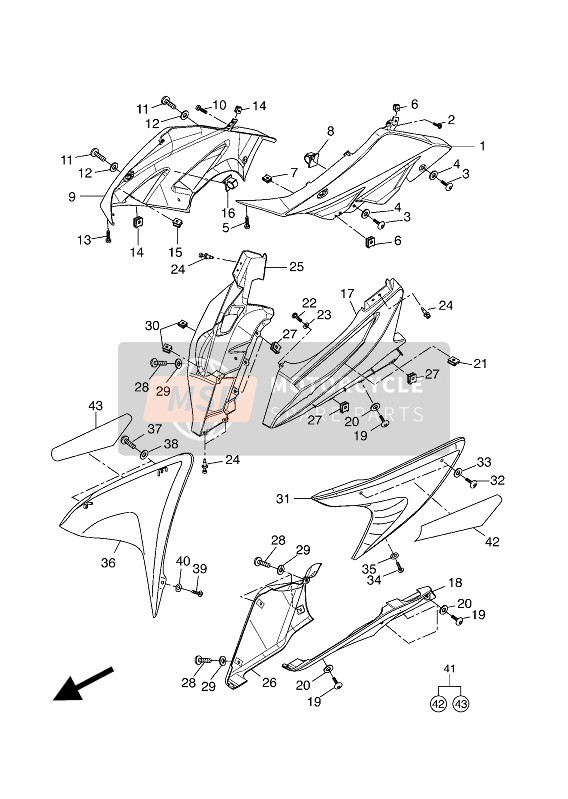 5D7F835J00P8, Corps Inferieur Avan, Yamaha, 0