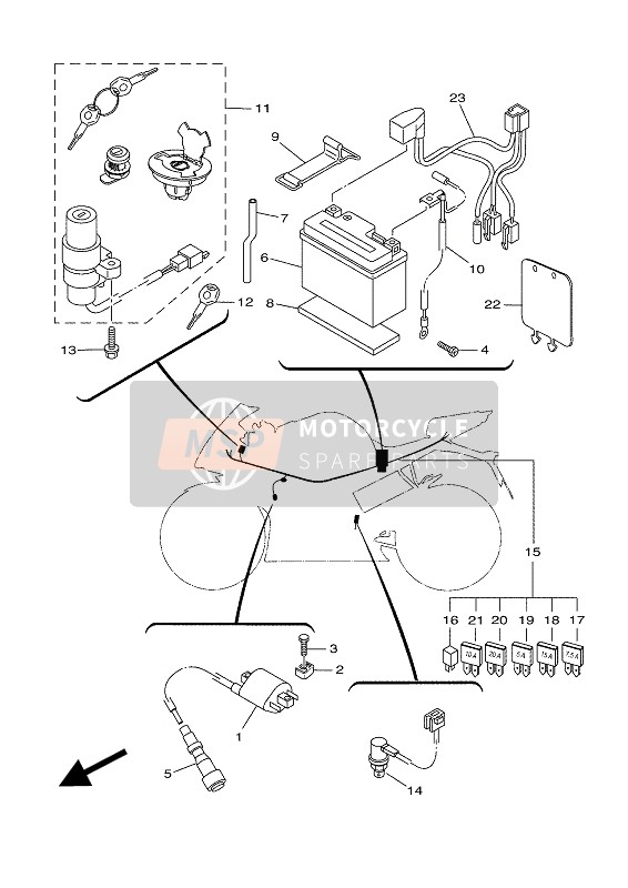 5D7H25902200, Faisceau De Fils Com, Yamaha, 0