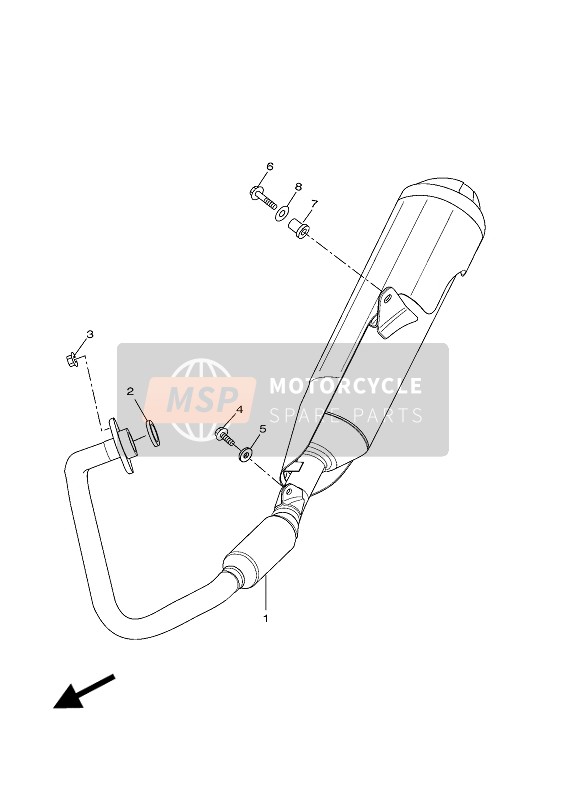 Yamaha YZF-R125A 2016 Exhaust for a 2016 Yamaha YZF-R125A