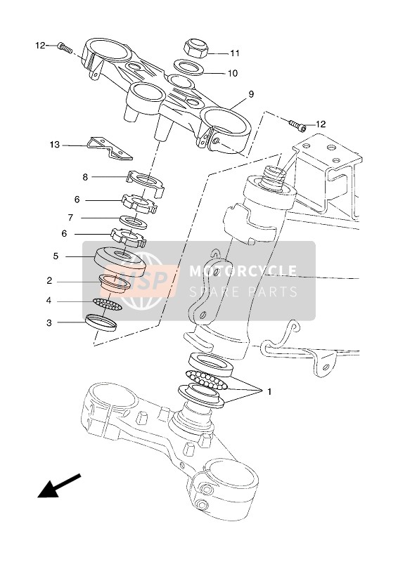 Yamaha YZF-R125A 2016 Steering for a 2016 Yamaha YZF-R125A