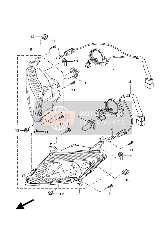 Yamaha YZF-R125A 2016 Headlight for a 2016 Yamaha YZF-R125A