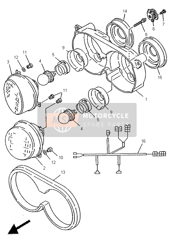 Yamaha TDM850 1995 Phare alternatif (L'Autriche) pour un 1995 Yamaha TDM850