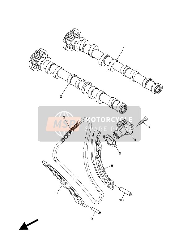 B67121800000, Arbre A Cames Comple, Yamaha, 0