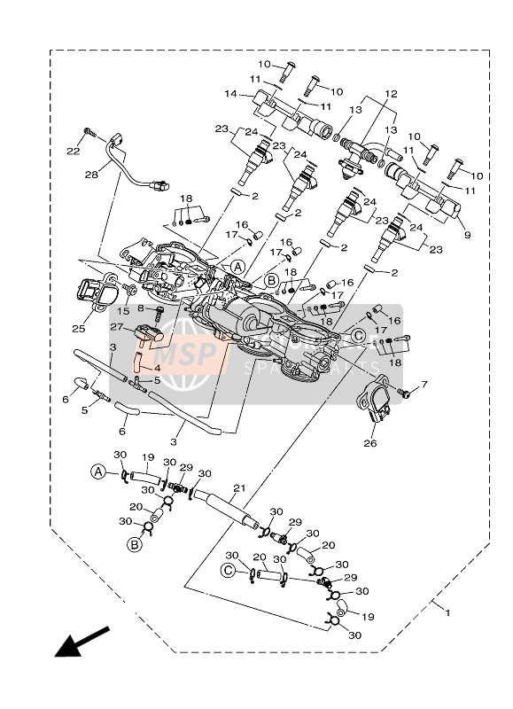 B67137500200, Throttle Body Assy, Yamaha, 0