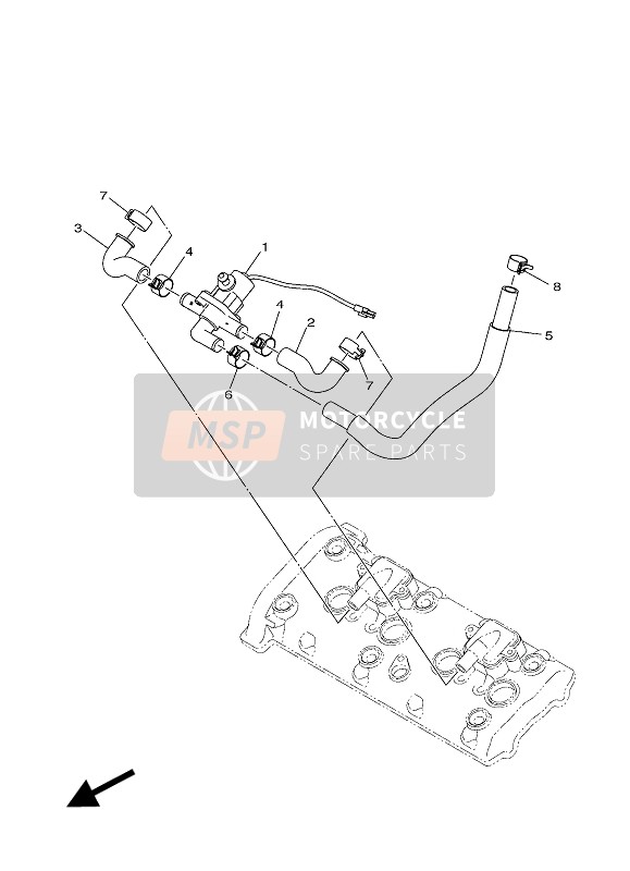 B67148830000, Hose, Bend 3, Yamaha, 0