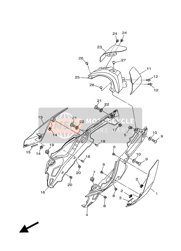 Yamaha MT10 2016 Side Cover for a 2016 Yamaha MT10