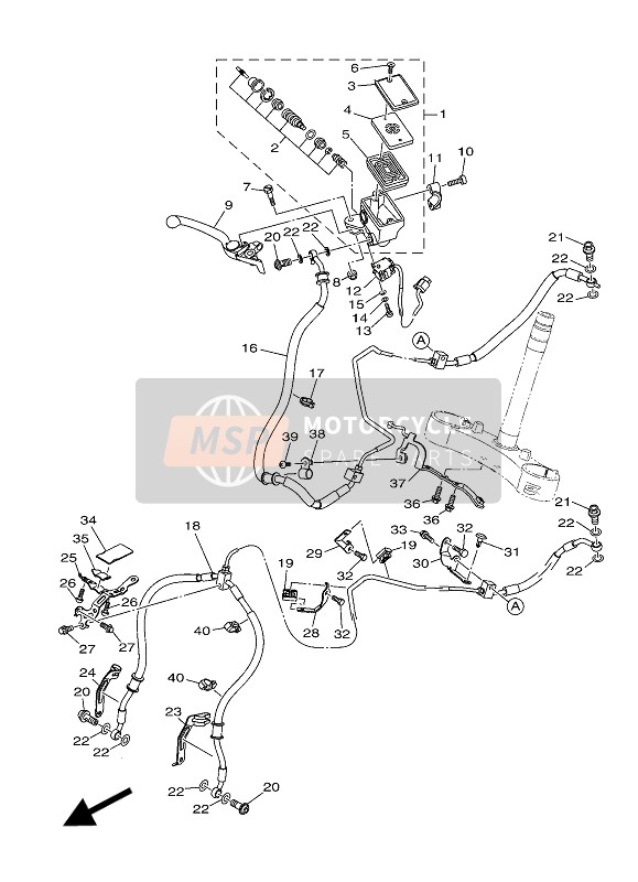 Yamaha MT10 2016 Front Master Cylinder for a 2016 Yamaha MT10