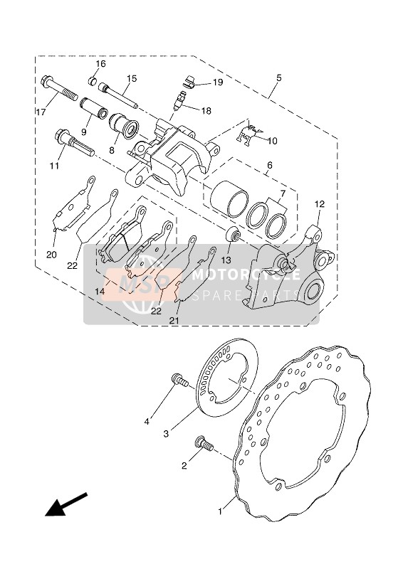 Yamaha TRACER 700 2016 Pinza freno posteriore per un 2016 Yamaha TRACER 700