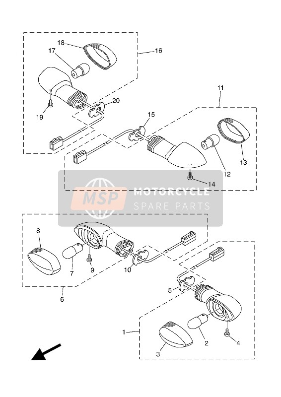 BC6833100000, Clignotant Avant 1 C, Yamaha, 0