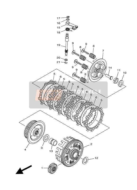 1WDE63500100, Pressure Plate Ass, Yamaha, 0