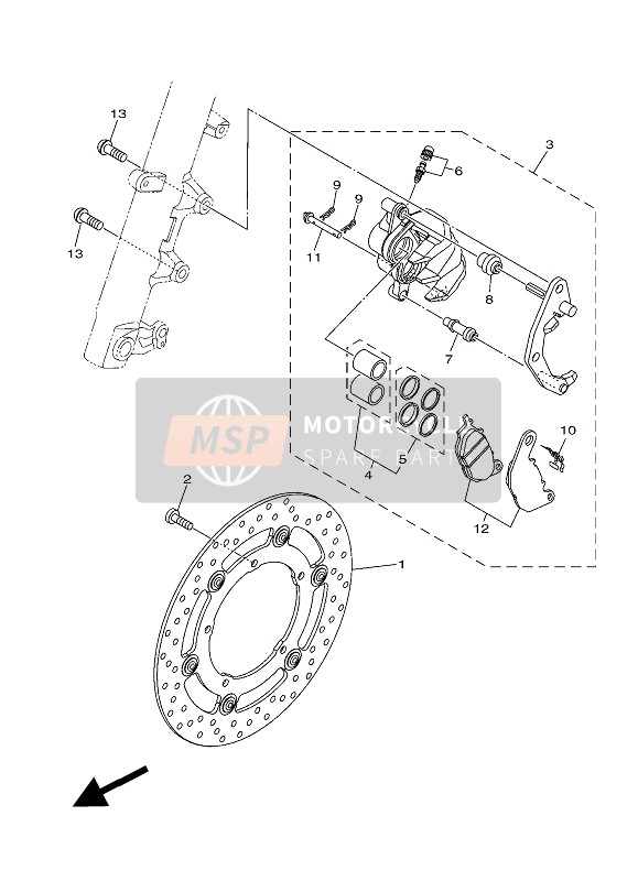 Yamaha MTN250 2016 Front Brake Caliper for a 2016 Yamaha MTN250