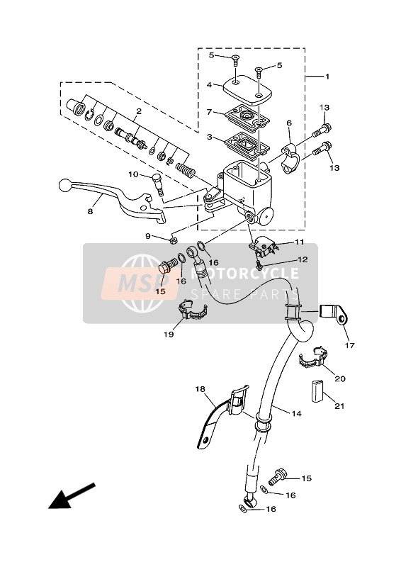 1WDF58760000, Holder, Brake Hose, Yamaha, 0