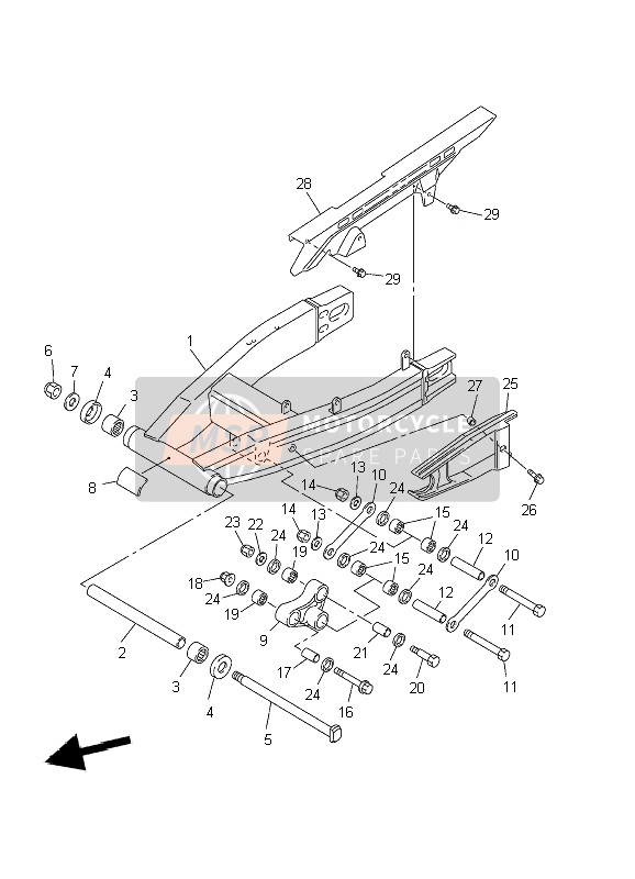 Yamaha FZS1000 FAZER 2002 Rear Arm for a 2002 Yamaha FZS1000 FAZER