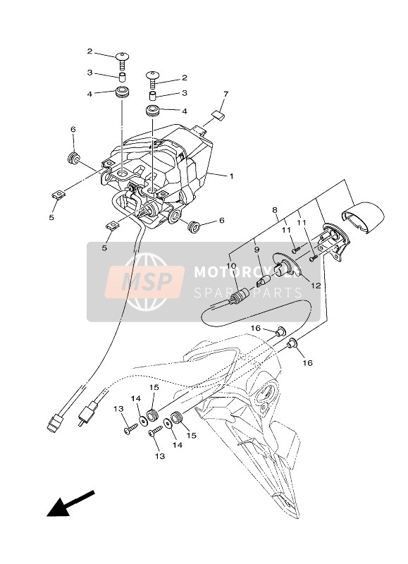 Yamaha MTN250 2016 Fanale Posteriore per un 2016 Yamaha MTN250