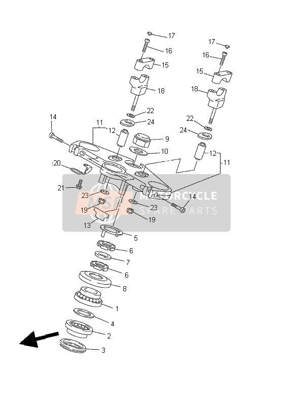 Yamaha FZS1000 FAZER 2002 Steering for a 2002 Yamaha FZS1000 FAZER