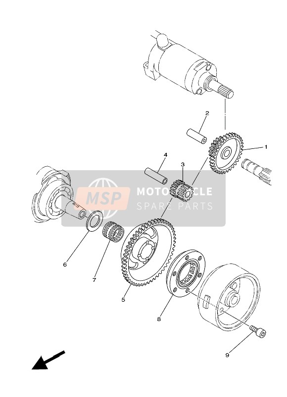 5XT155120000, Gear, Idler 1, Yamaha, 2