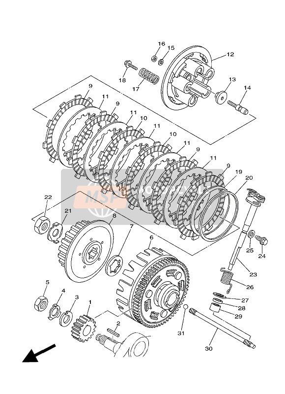 5DH163210000, Disco Frizione, Yamaha, 1