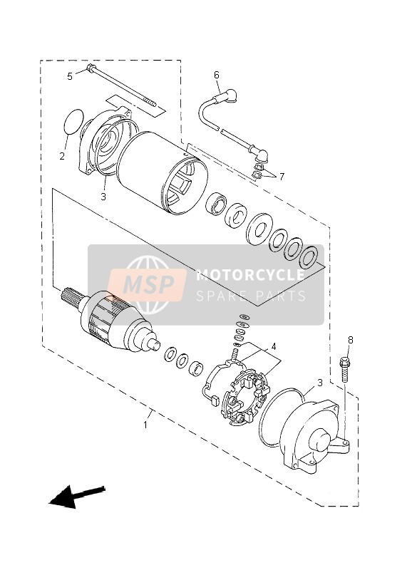 Yamaha FZS1000 FAZER 2002 Starting Motor 4 for a 2002 Yamaha FZS1000 FAZER