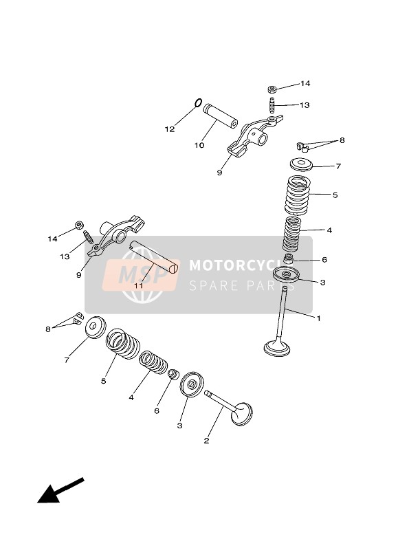 Yamaha YS250 2016 Klep voor een 2016 Yamaha YS250