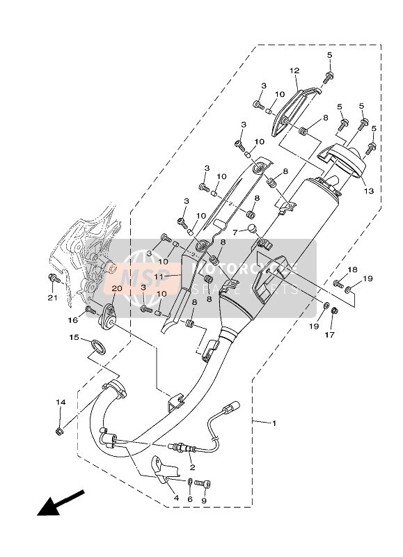 Yamaha YS250 2016 Échappement pour un 2016 Yamaha YS250