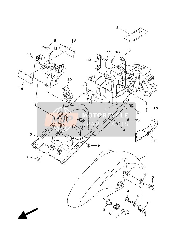 Yamaha YS250 2016 Parafango per un 2016 Yamaha YS250