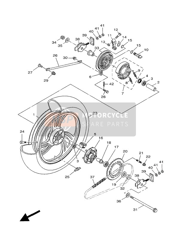 12BW25330000, Brake Shoe Set, Yamaha, 1