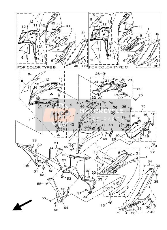 1WDXF83900P2, Under Cover Assy 2, Yamaha, 1