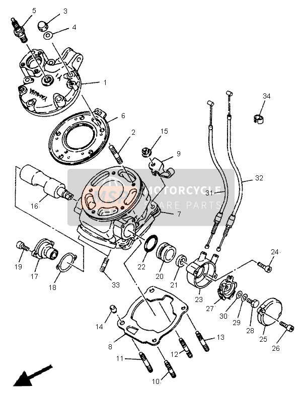 Yamaha TDR125 1995 Cylinder for a 1995 Yamaha TDR125