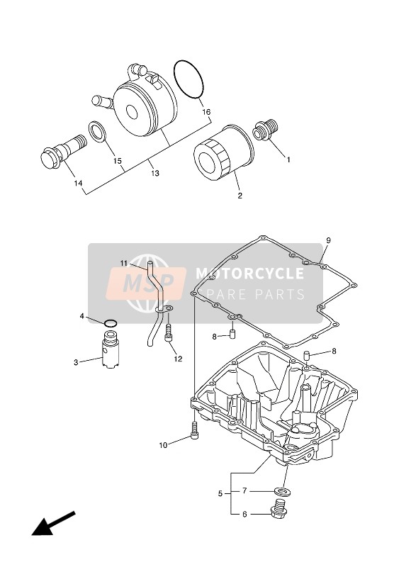 Yamaha FZ1-N 2014 Oliefilter voor een 2014 Yamaha FZ1-N