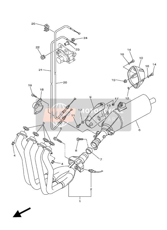 Yamaha FZ1-N 2014 Scarico per un 2014 Yamaha FZ1-N