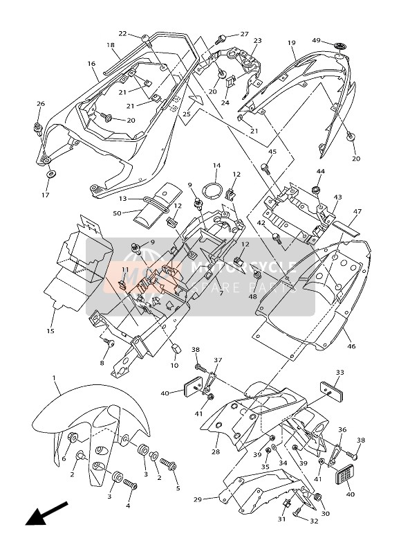 Yamaha FZ1-N 2014 Parafango per un 2014 Yamaha FZ1-N