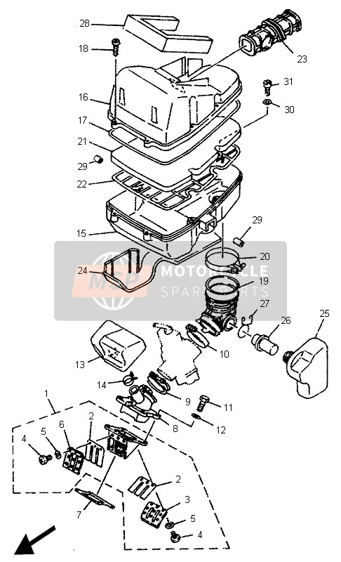 Yamaha TDR125 1995 Intake for a 1995 Yamaha TDR125