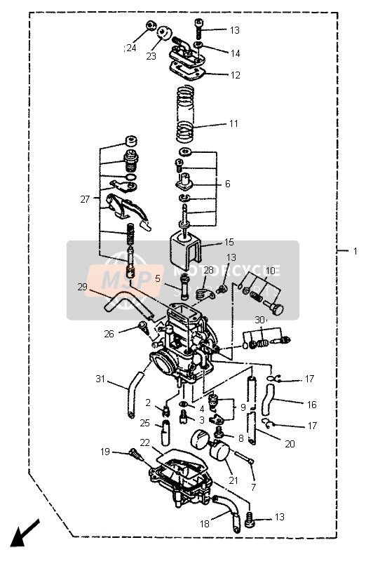 Yamaha TDR125 1995 Carburateur pour un 1995 Yamaha TDR125