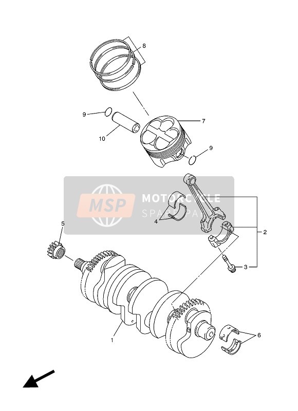 Yamaha FZ1-S 2014 Crankshaft & Piston for a 2014 Yamaha FZ1-S