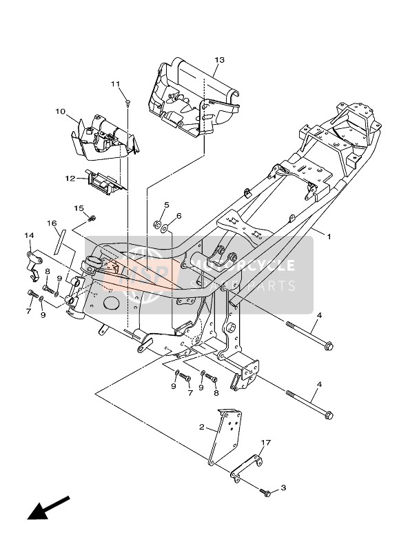 Yamaha XJ-6S 2014 Frame voor een 2014 Yamaha XJ-6S